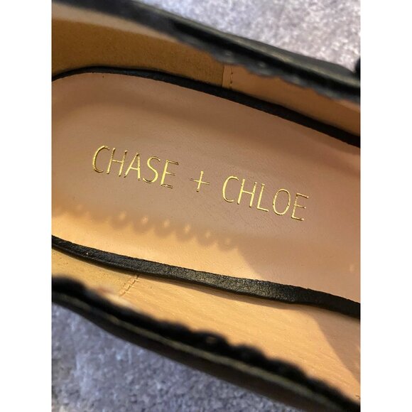 Chase + Chloe Mary Jane Heels Black Faux Leather Button Strap Size 7.5 - Picture 7 of 9